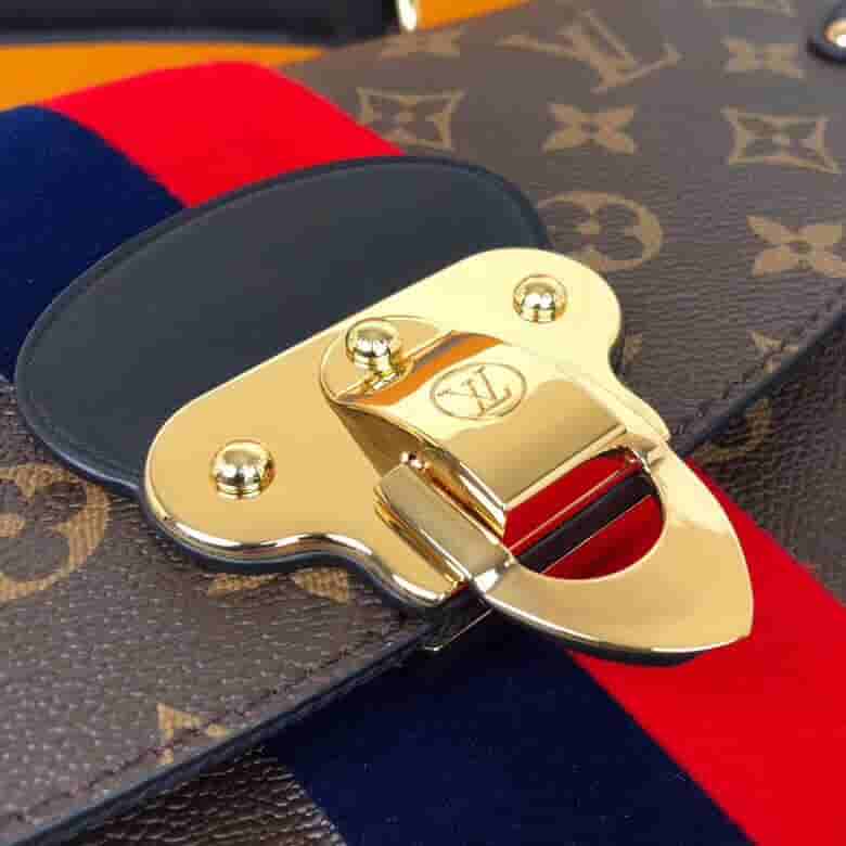 LV Georges中号手袋 双色条纹单肩斜挎手提包 M43778