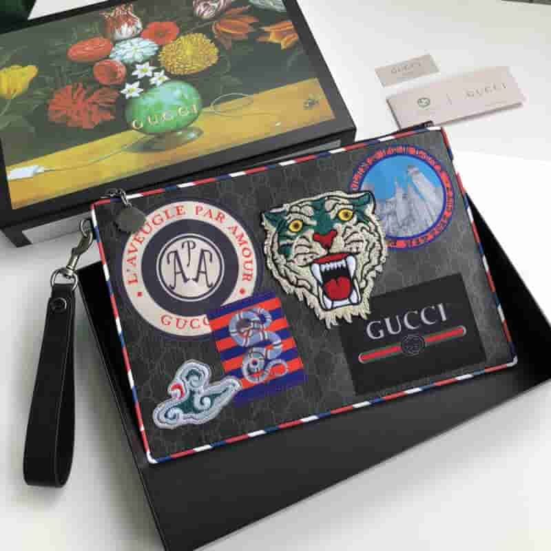 Gucci Night Courrier系列高级人造帆布手拿包 496346