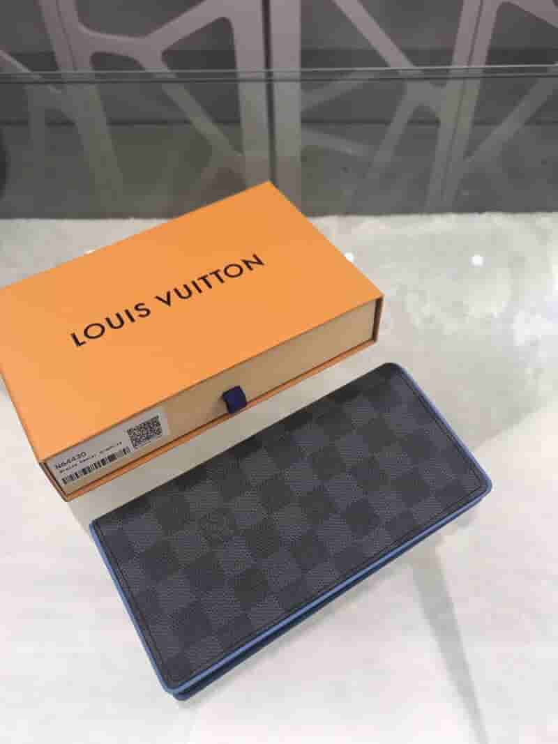 LV N64430 黑棋盘格长款BRAZZA钱夹