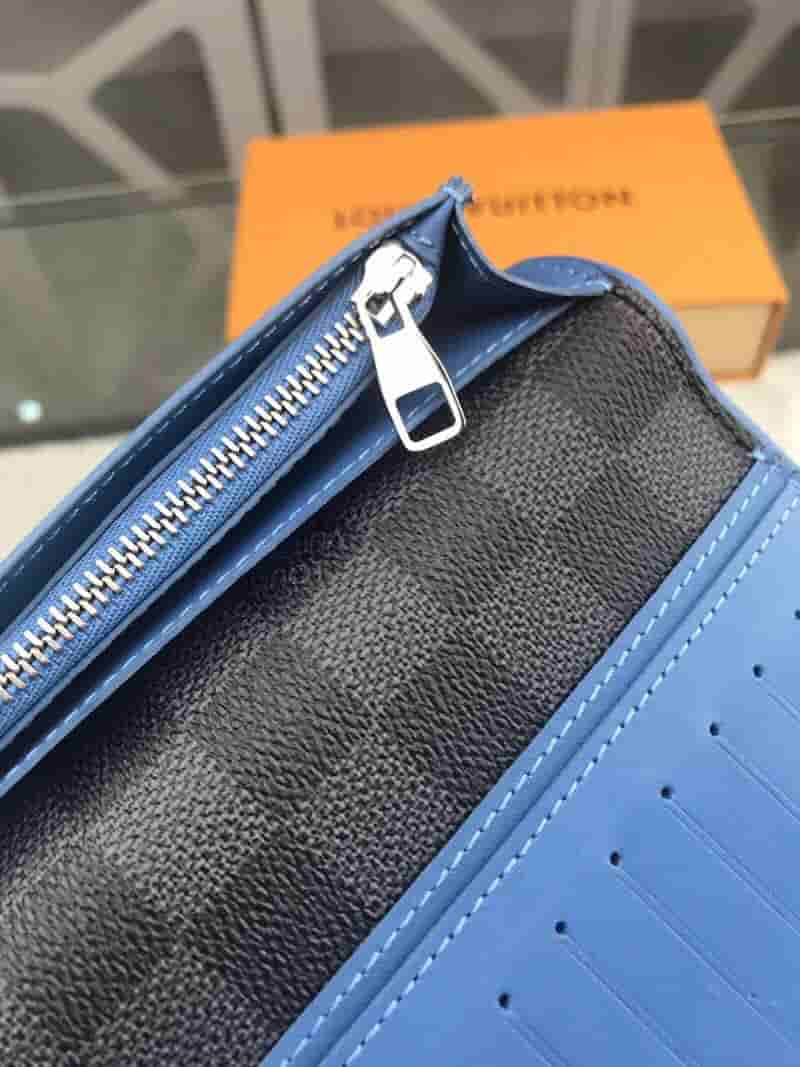 LV N64430 黑棋盘格长款BRAZZA钱夹