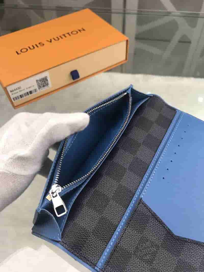 LV N64430 黑棋盘格长款BRAZZA钱夹