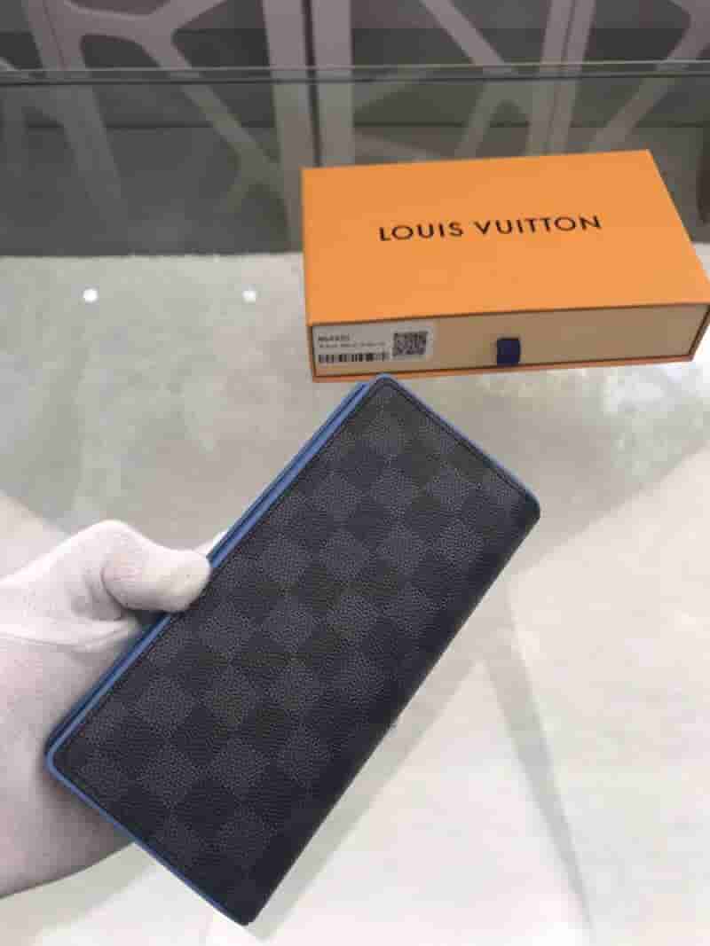LV N64430 黑棋盘格长款BRAZZA钱夹