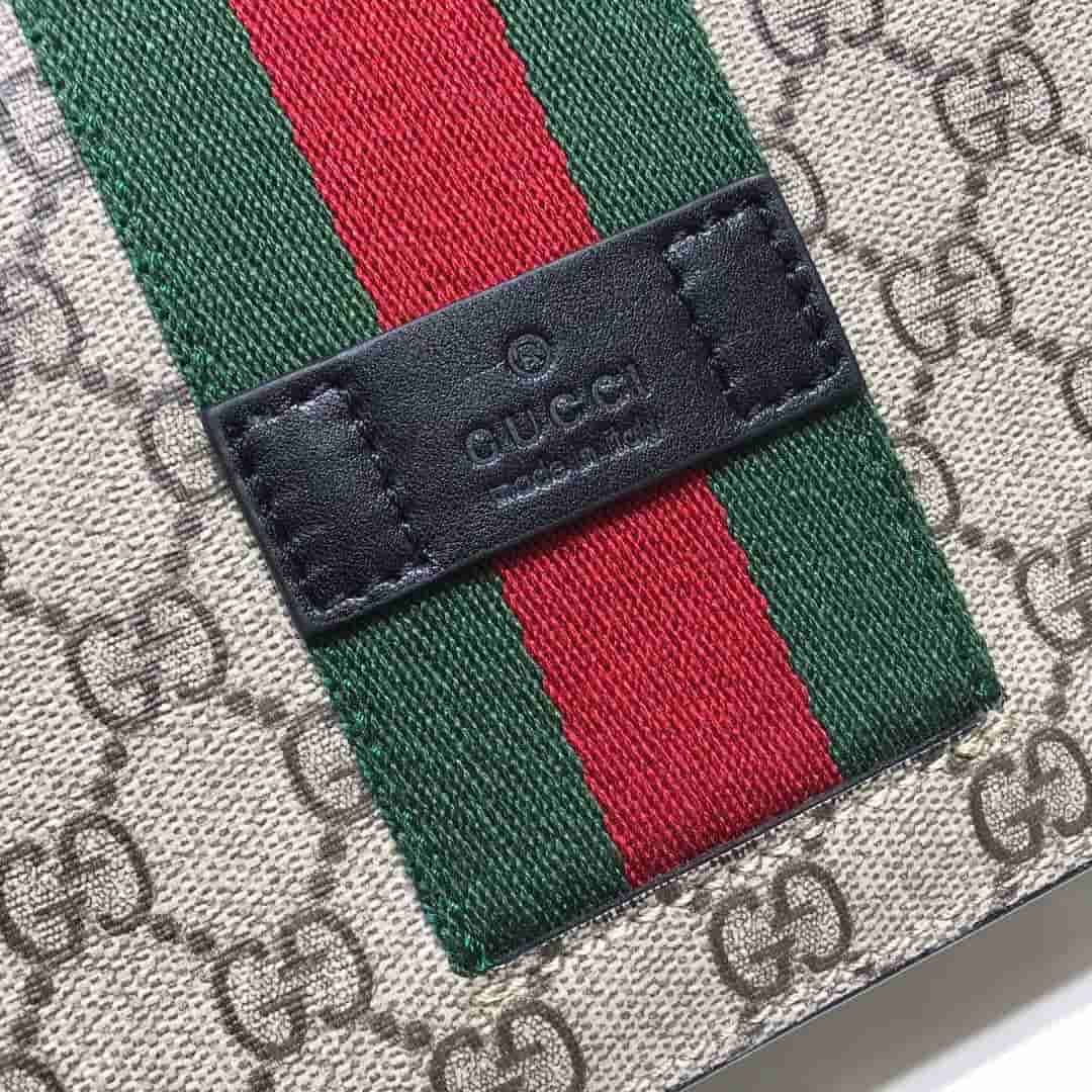 Gucci 475432 饰条纹织带高级人造帆布邮差包