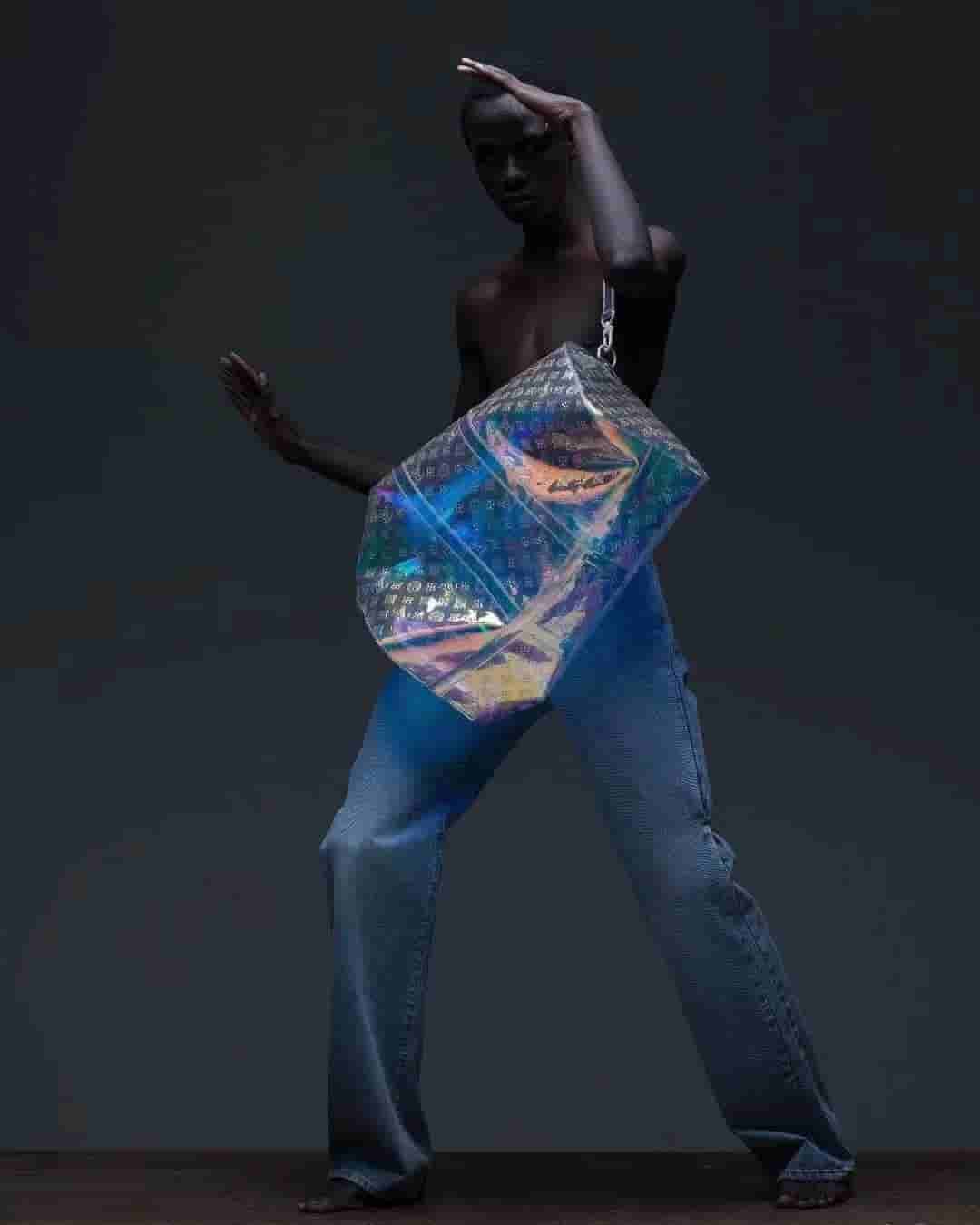 LV 2019新款KEEPALL 50 透明PVC炫彩旅行袋 M53271