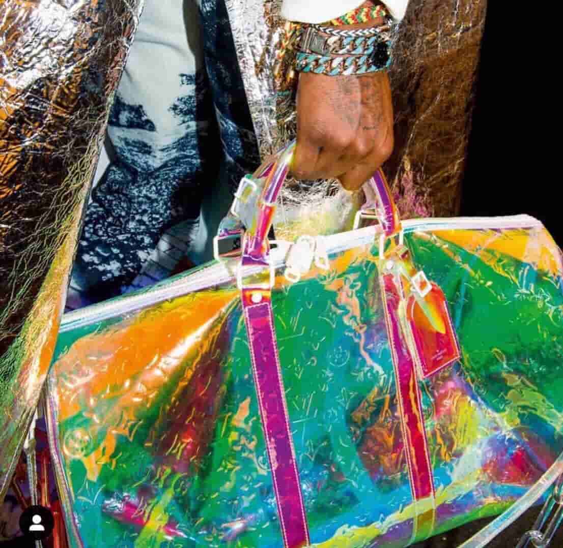 LV 2019新款KEEPALL 50 透明PVC炫彩旅行袋 M53271