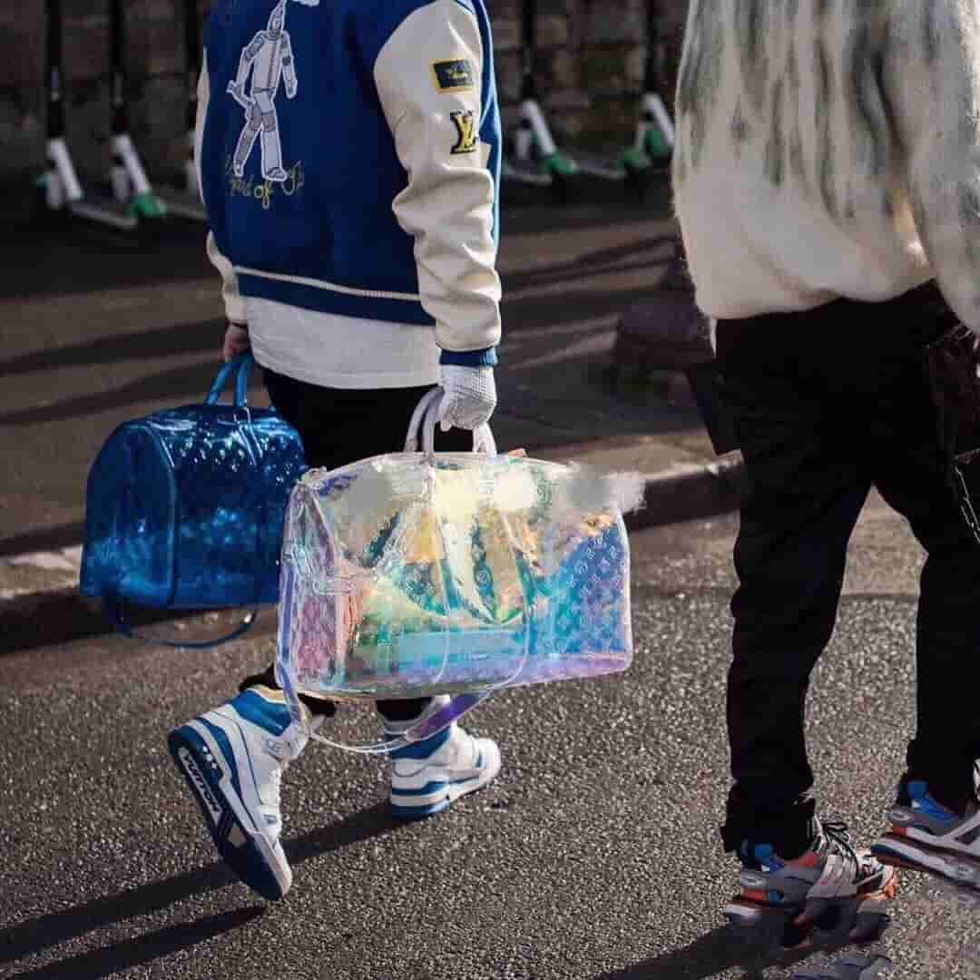 LV 2019新款KEEPALL 50 透明PVC炫彩旅行袋 M53271