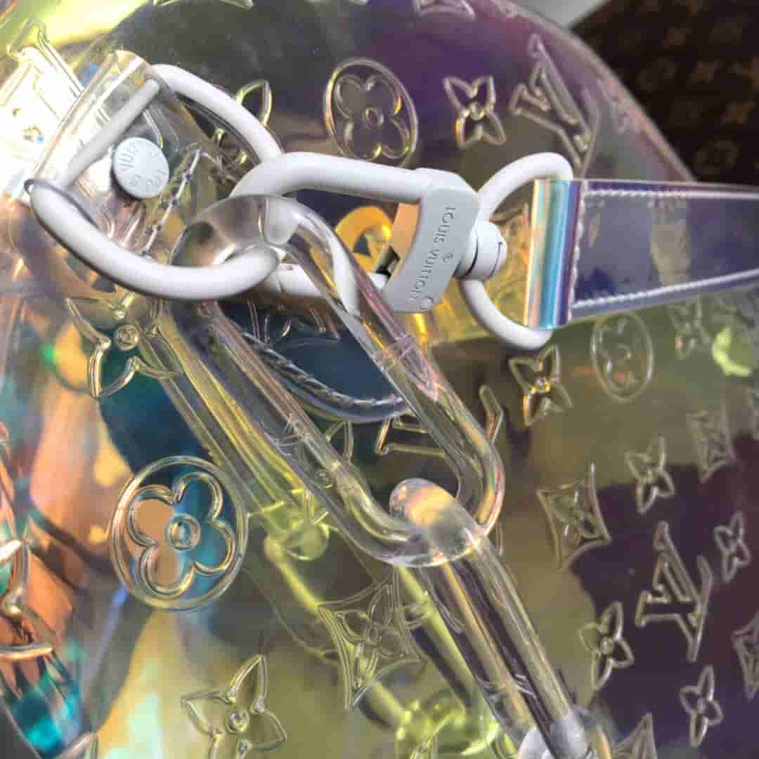 LV 2019新款KEEPALL 50 透明PVC炫彩旅行袋 M53271