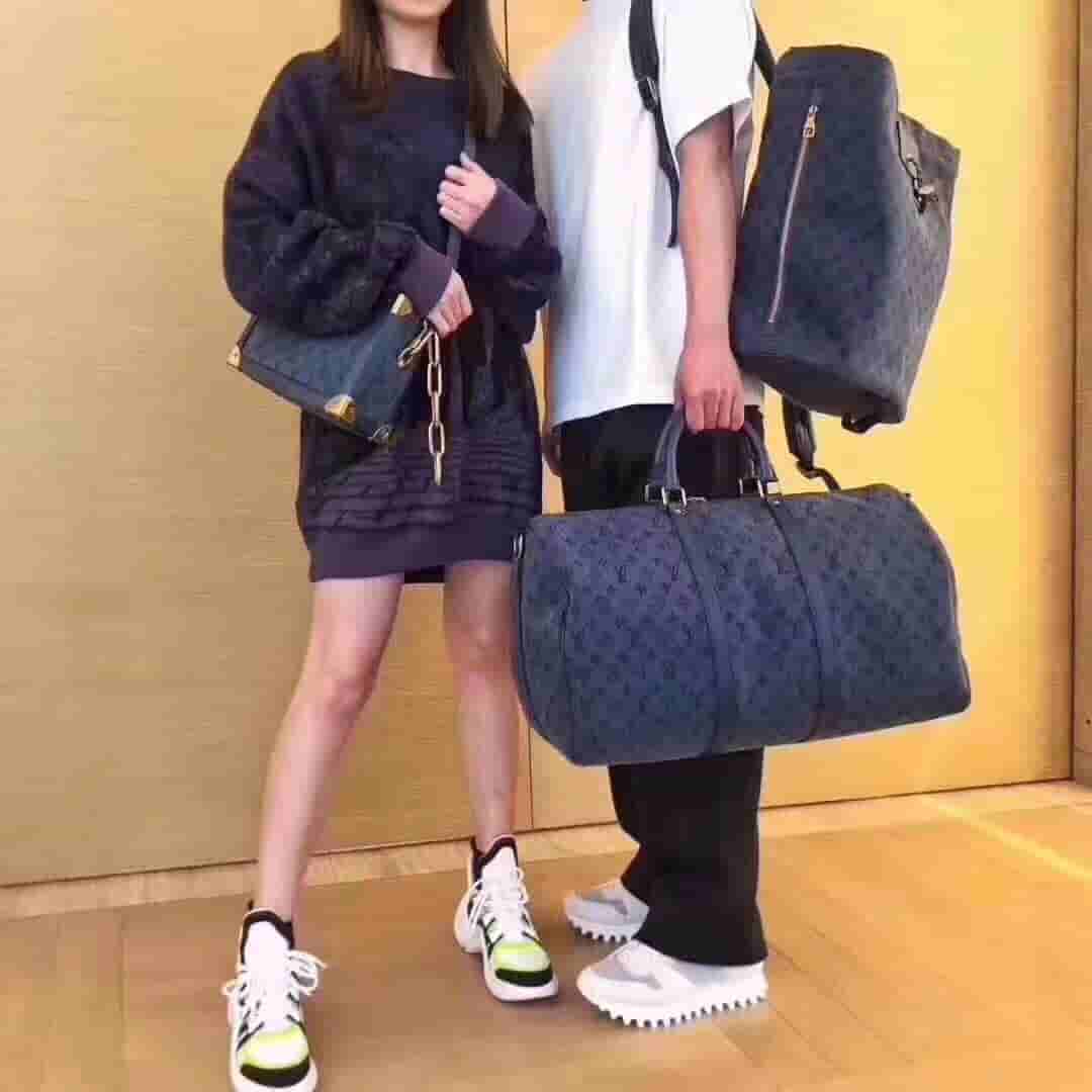 LV Keepall 50 手袋 海军蓝牛仔布旅行袋 M44645