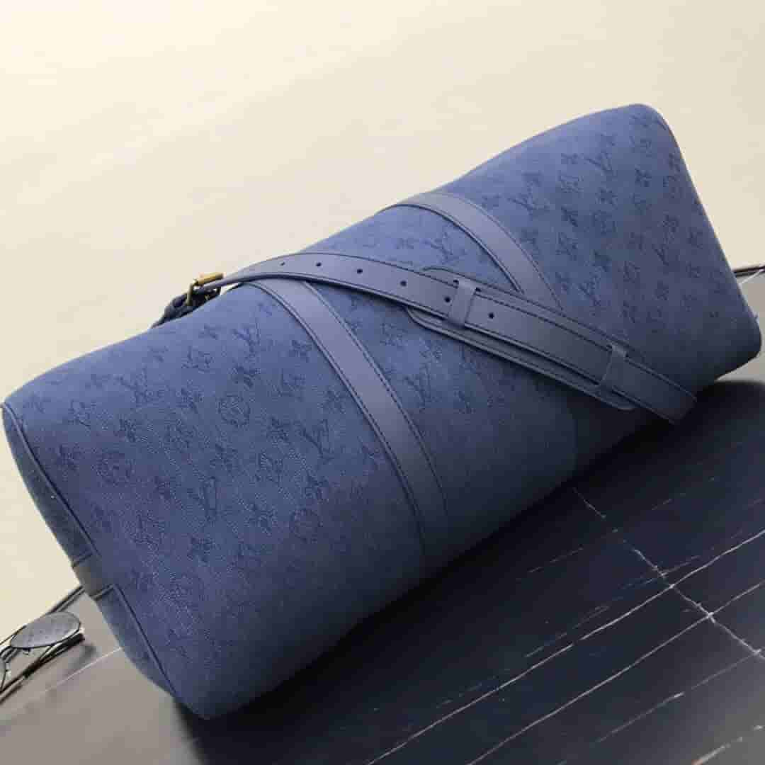 LV Keepall 50 手袋 海军蓝牛仔布旅行袋 M44645