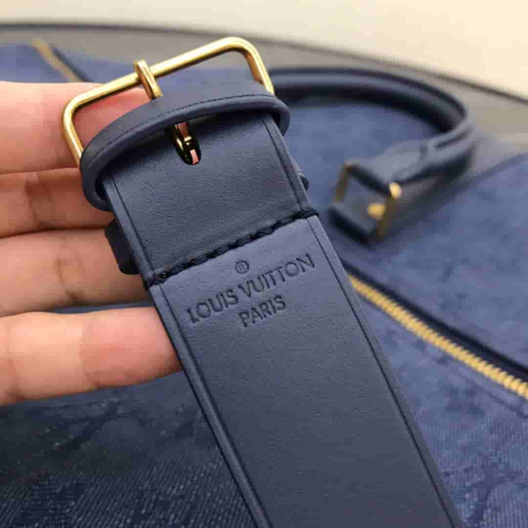 LV Keepall 50 手袋 海军蓝牛仔布旅行袋 M44645