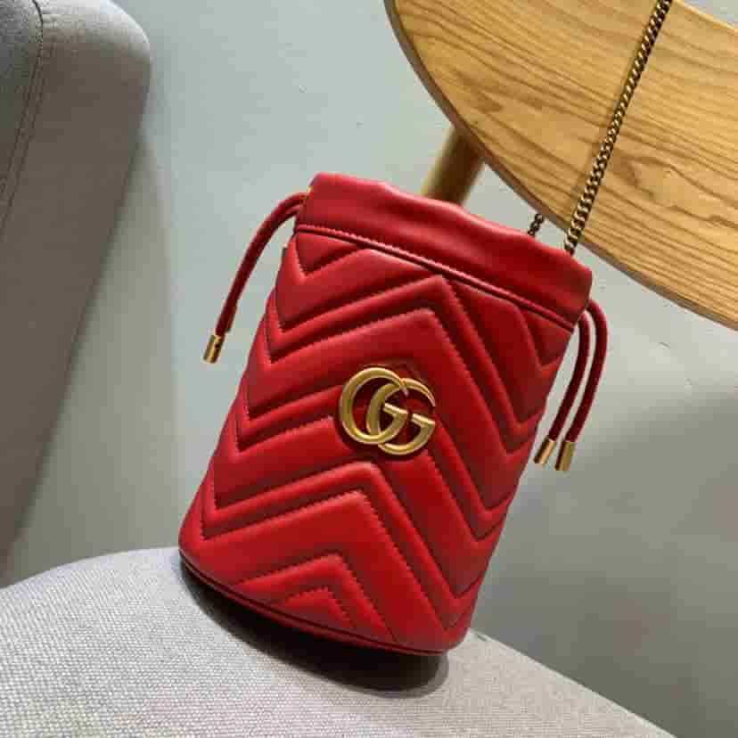 Gucci/古驰 GG Marmont 系列迷你水桶包 575163
