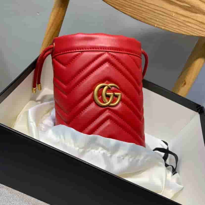 Gucci/古驰 GG Marmont 系列迷你水桶包 575163
