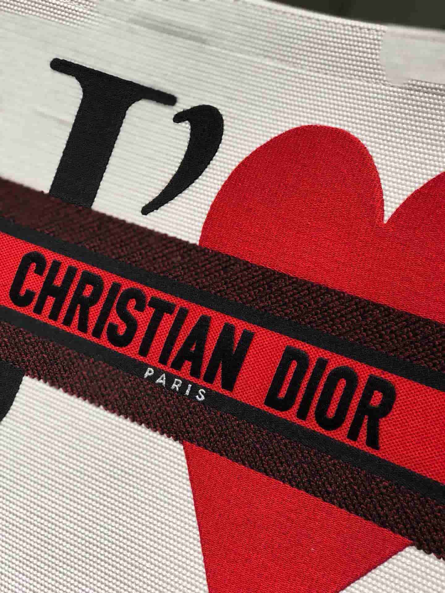 Dior/迪奥 七夕限定BOOK TOTE白色JE T’AIME图案手提购物袋