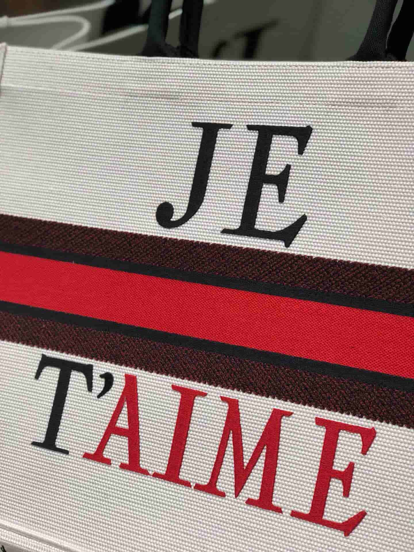 Dior/迪奥 七夕限定BOOK TOTE白色JE T’AIME图案手提购物袋