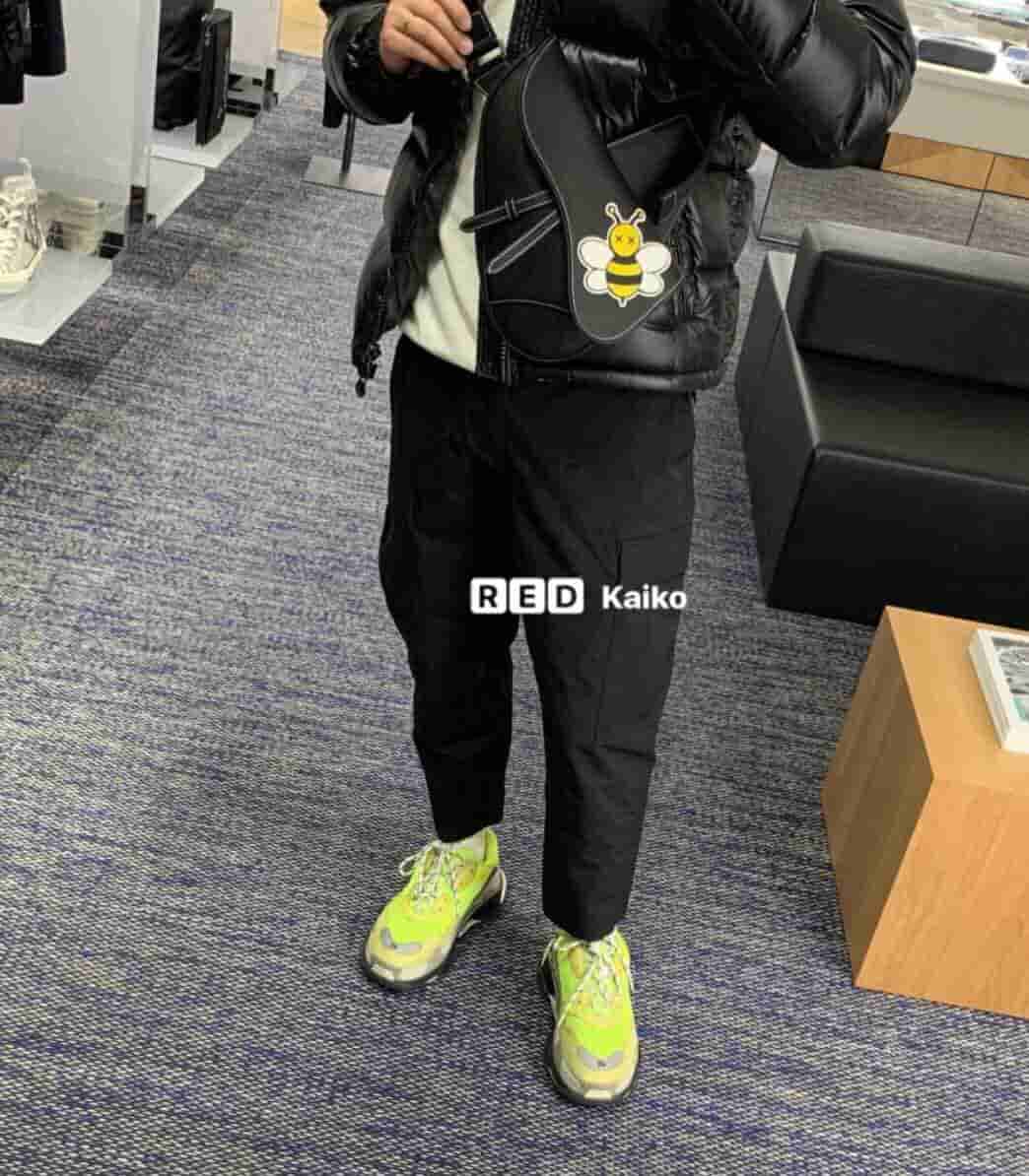 Dior/迪奥 Kaws合作款Homme Saddle Bag蜜蜂图案胸包