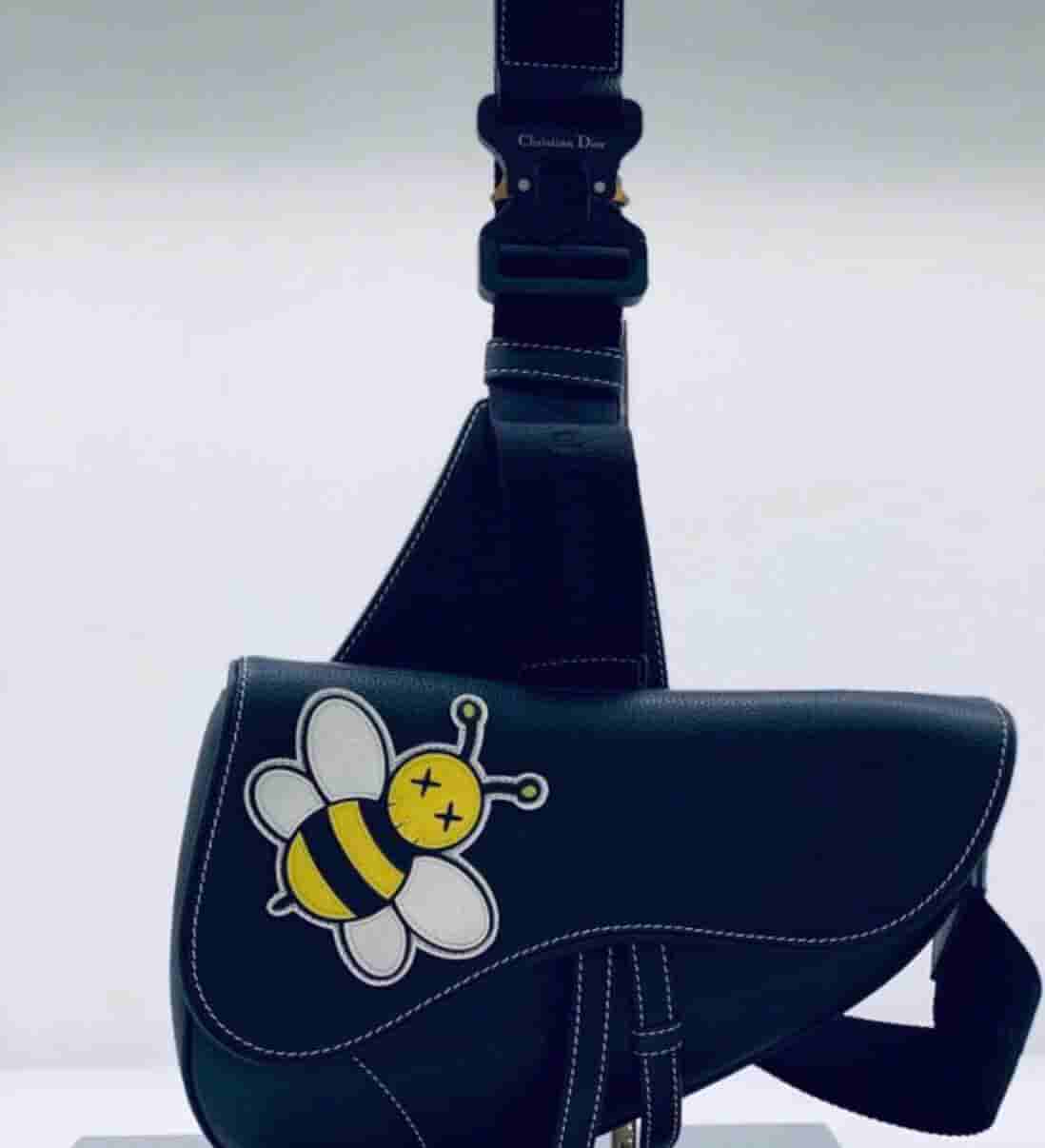 Dior/迪奥 Kaws合作款Homme Saddle Bag蜜蜂图案胸包
