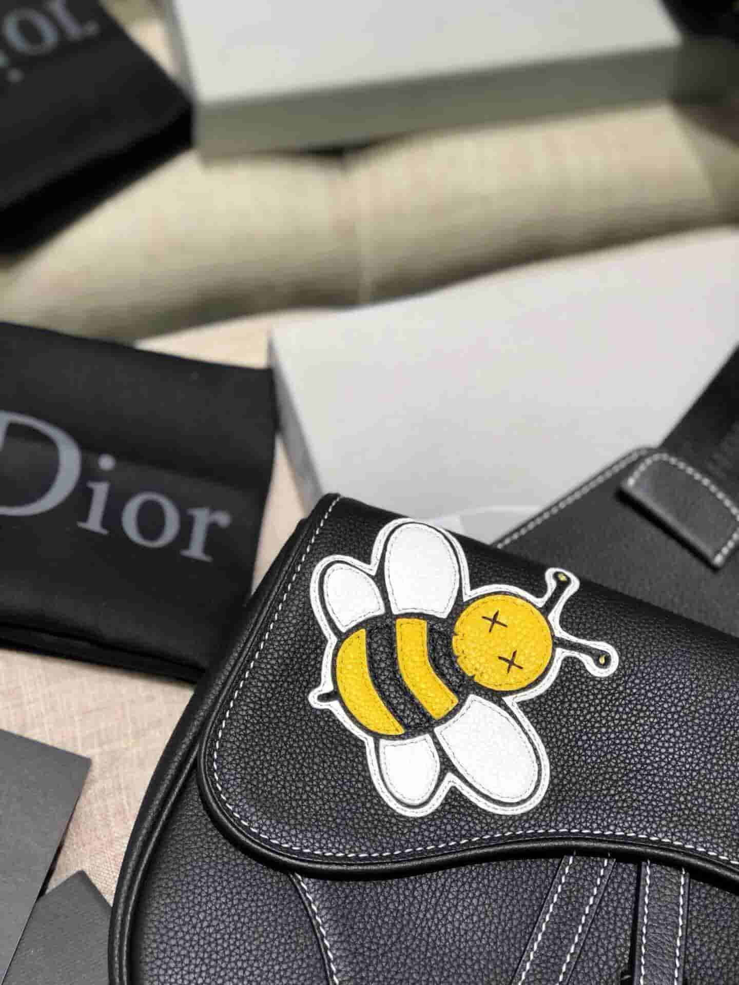 Dior/迪奥 Kaws合作款Homme Saddle Bag蜜蜂图案胸包