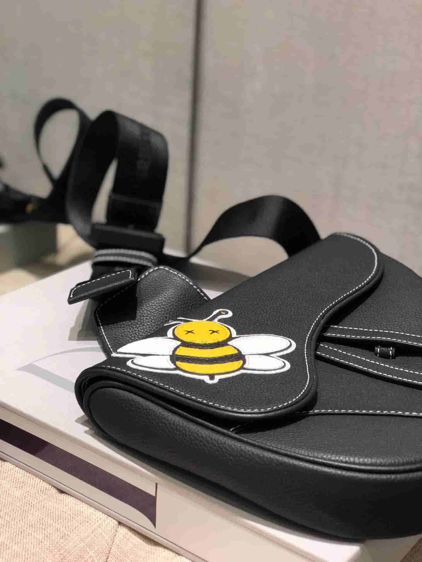 Dior/迪奥 Kaws合作款Homme Saddle Bag蜜蜂图案胸包