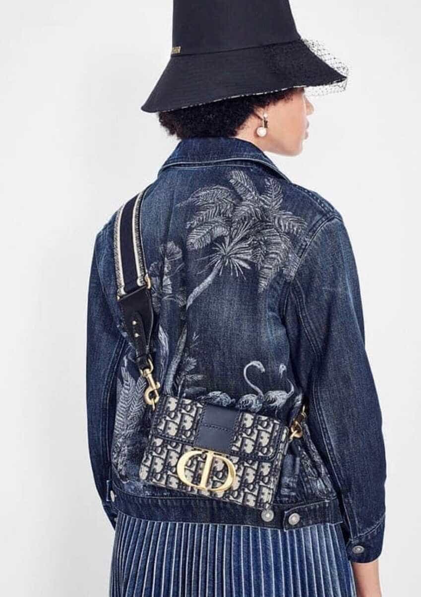 Dior/迪奥 30 MONTAIGNE提花帆布BOX款手袋 M9204UTZQ_M928