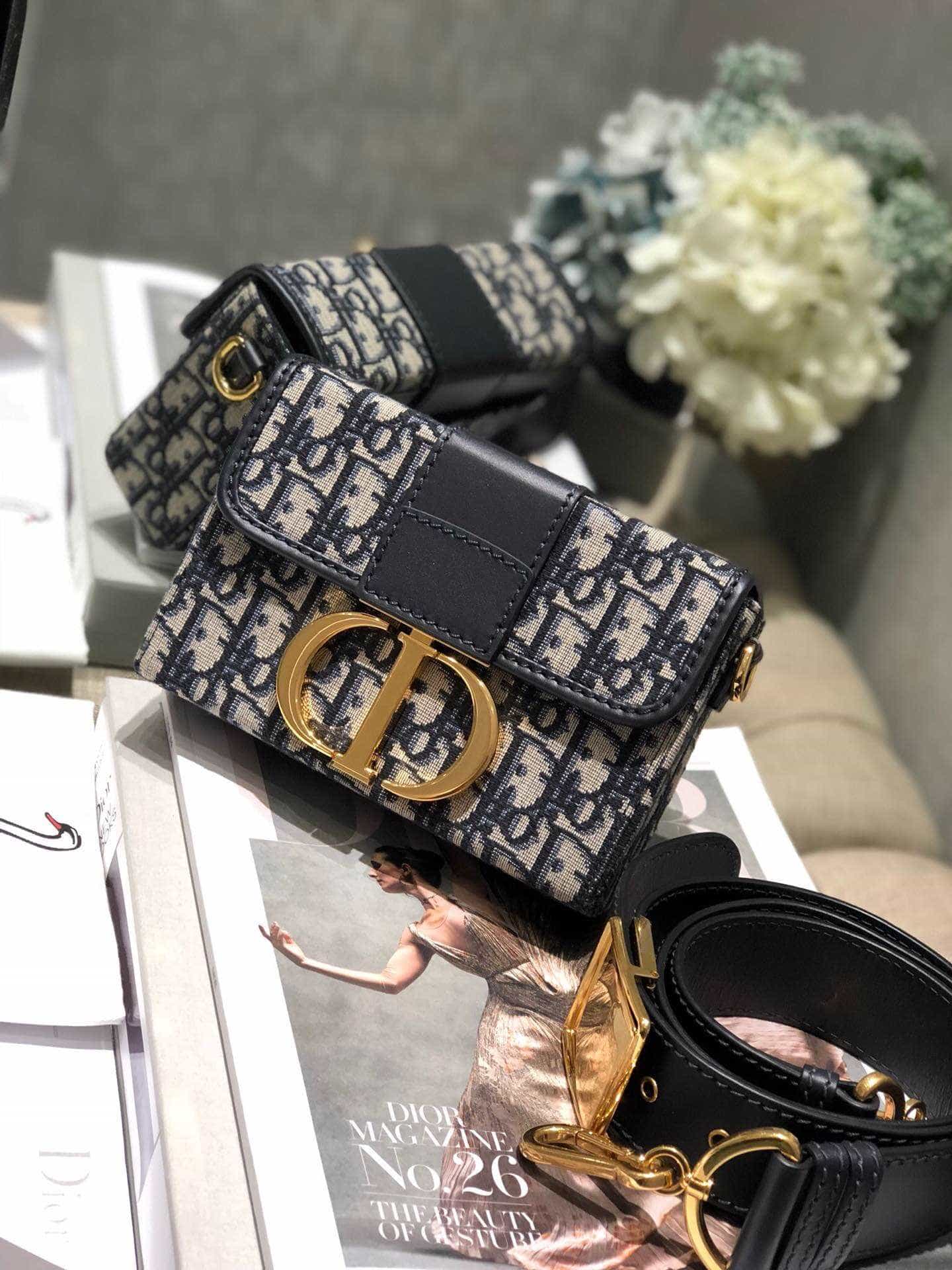 Dior/迪奥 30 MONTAIGNE提花帆布BOX款手袋 M9204UTZQ_M928