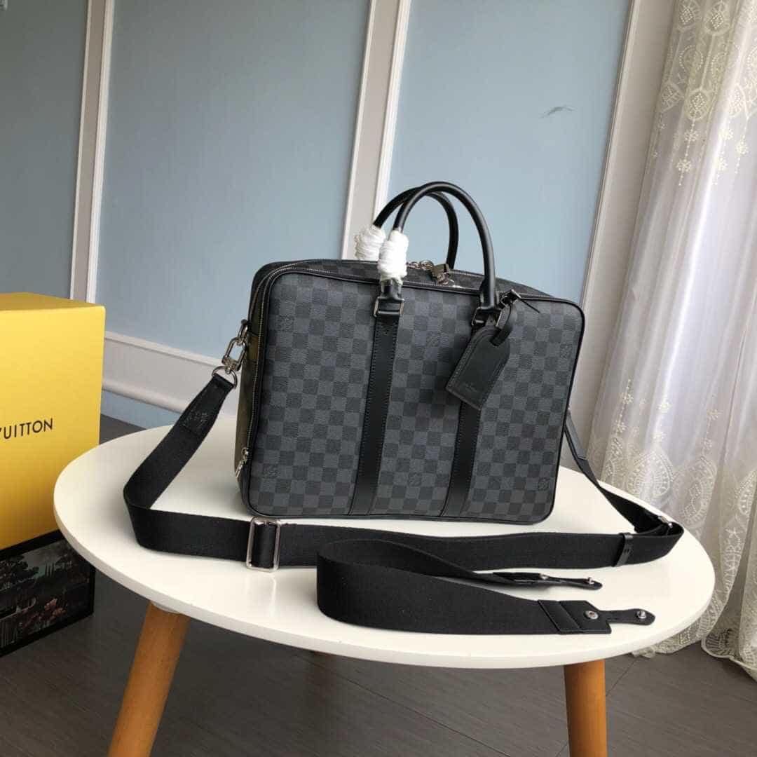 LV N40007 Icare Damier Graphite 黑格公文包