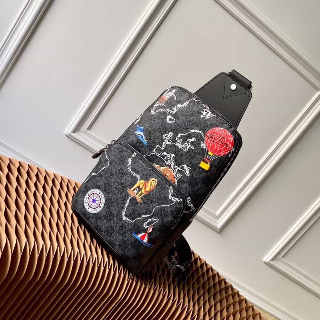 LV N40237 AVENUE 地图印花图案单肩包