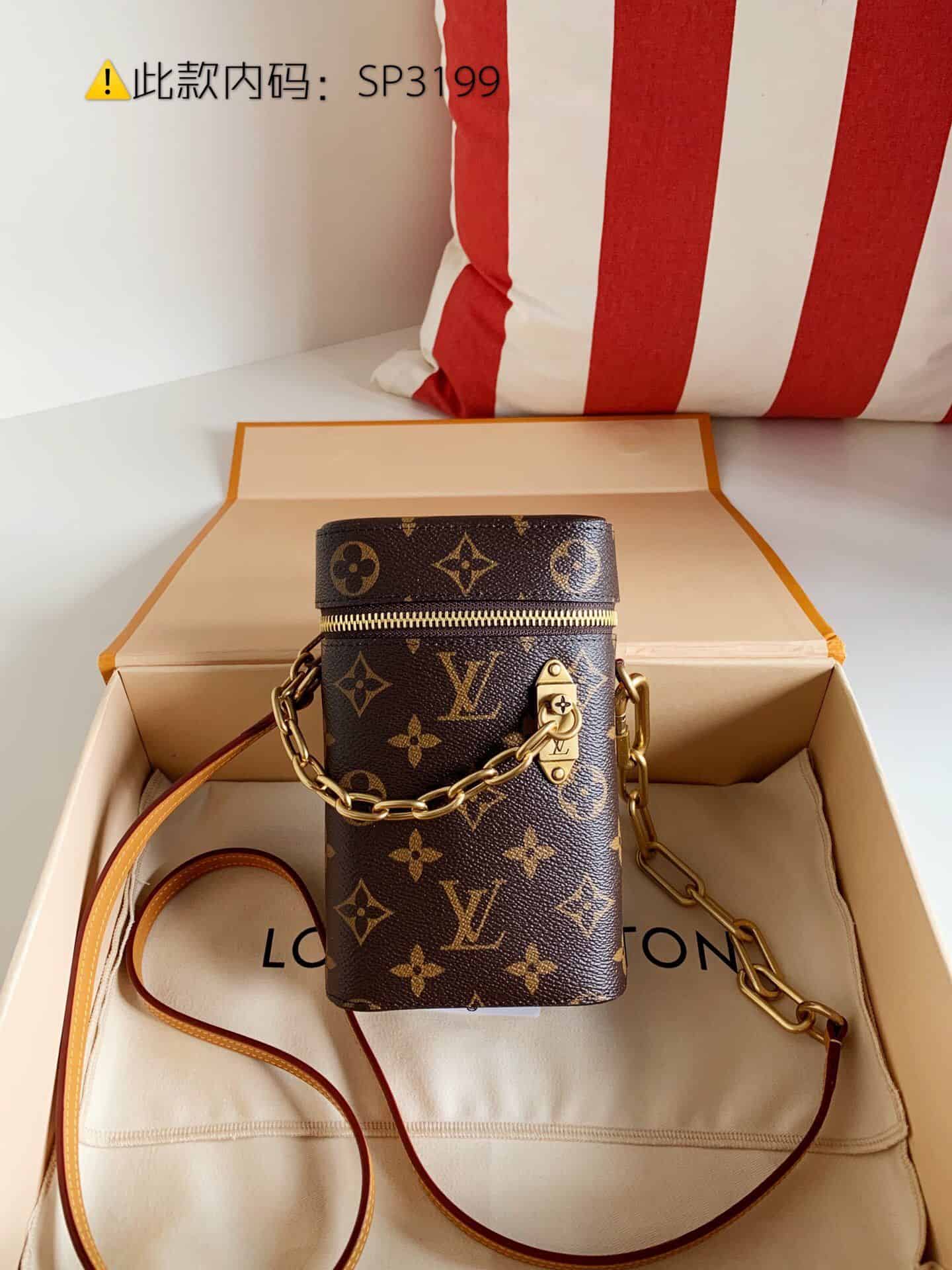 lvm44914phonebox手袋老花盒子包链条斜挎手机包