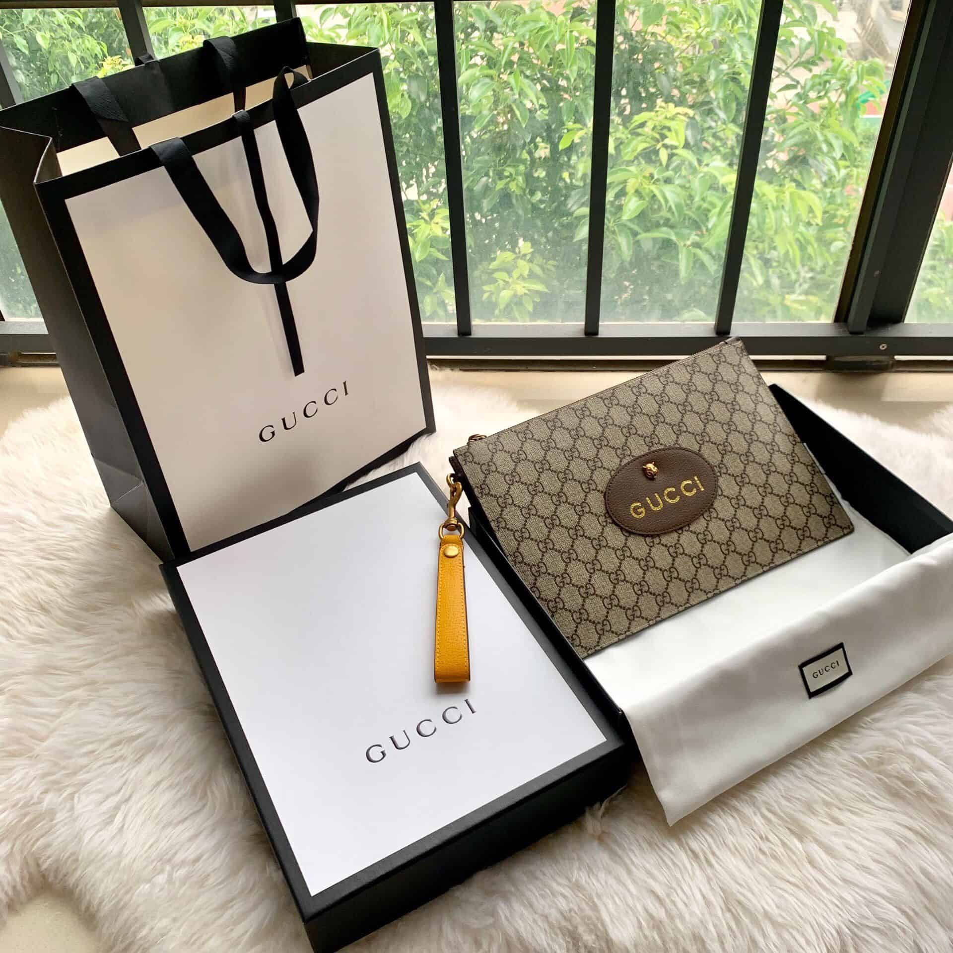 Gucci/古驰 Neo Vintage高级人造帆布手拿包 473956 K9GOT 8861