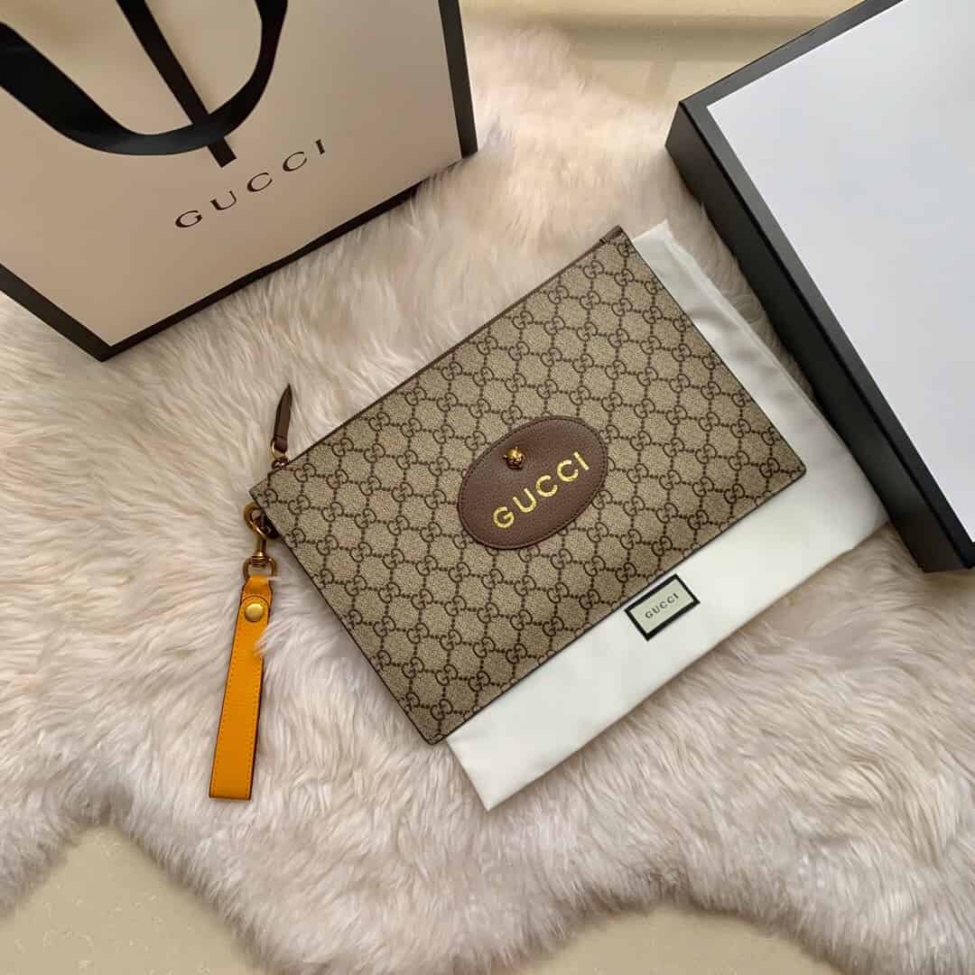 Gucci/古驰 Neo Vintage高级人造帆布手拿包 473956 K9GOT 8861