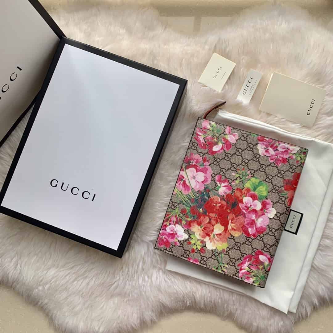 Gucci/古驰 GG Blooms天竺葵大号化妆包 430268 KU2IN 8693