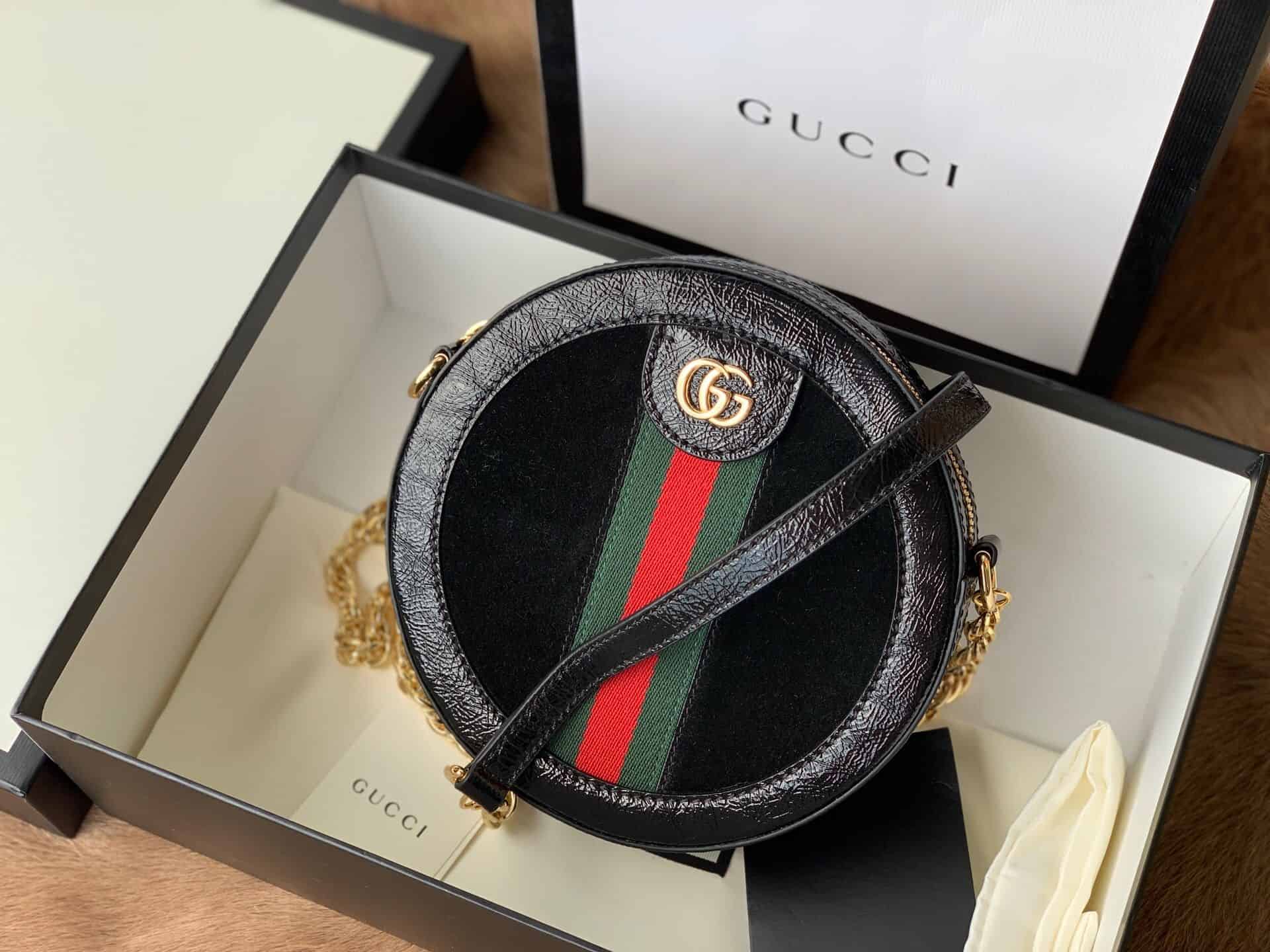 Gucci Ophidia系列圆形迷你肩背包 550618 D6ZYB 1060