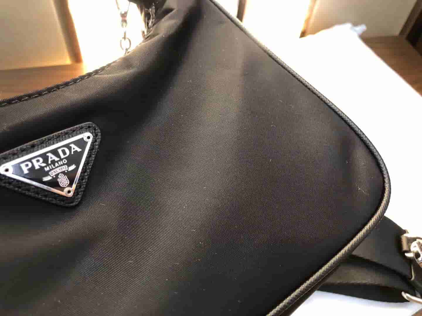 Prada/普拉达 新款HOBO 三合一链条包 尼龙腋下包半月包