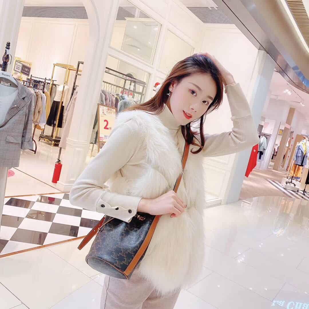 Celine/赛琳 TRIOMPHE帆布小号抽绳包水桶包 191142