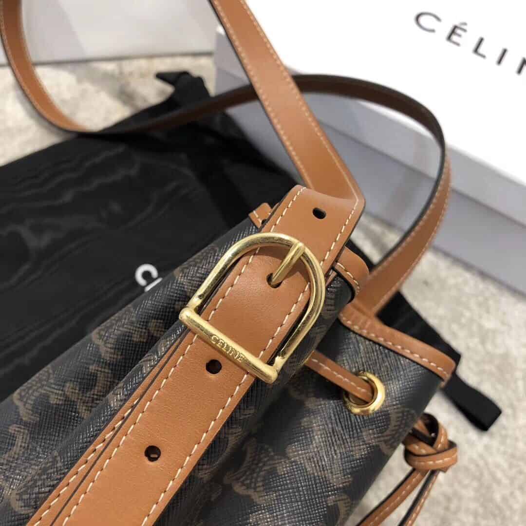 Celine/赛琳 TRIOMPHE帆布小号抽绳包水桶包 191142