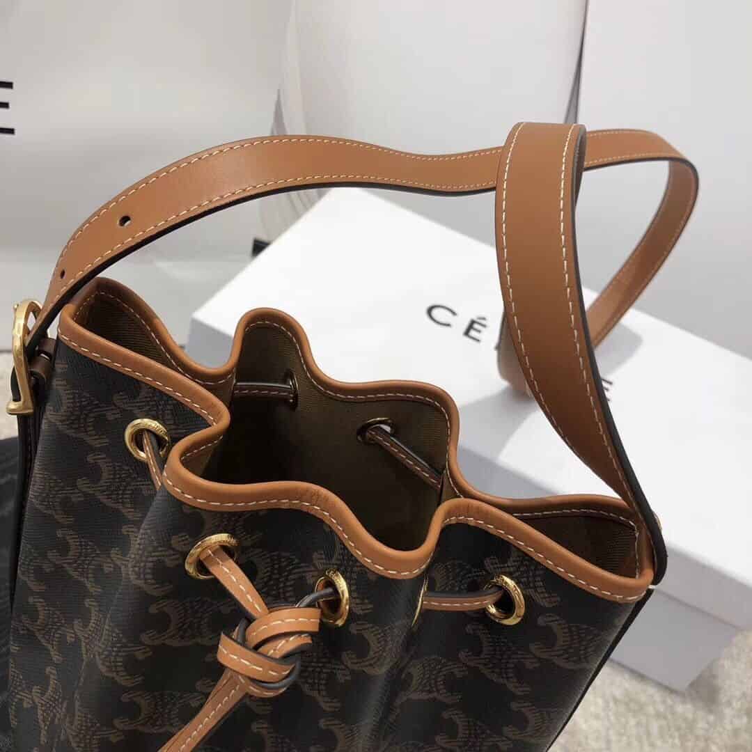 Celine/赛琳 TRIOMPHE帆布小号抽绳包水桶包 191142