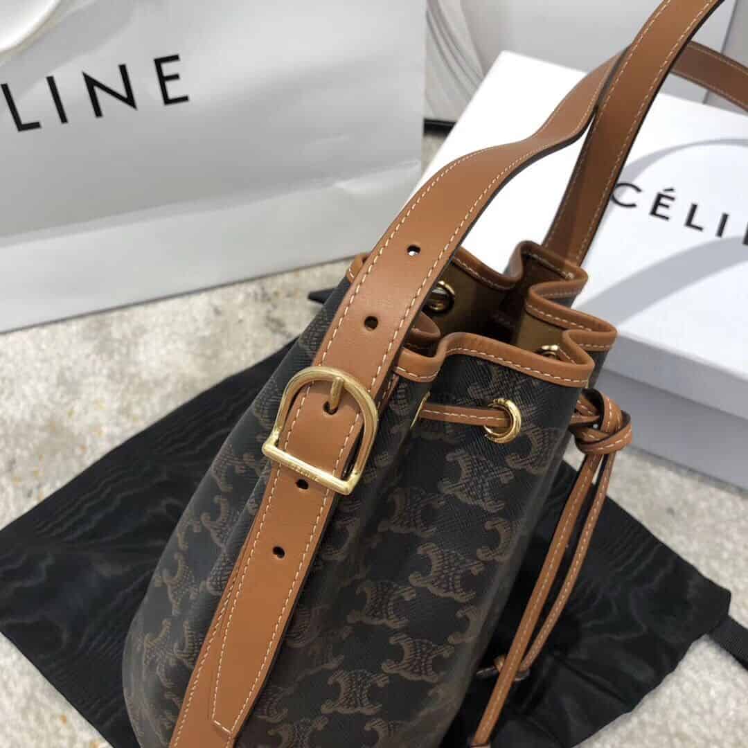 Celine/赛琳 TRIOMPHE帆布小号抽绳包水桶包 191142