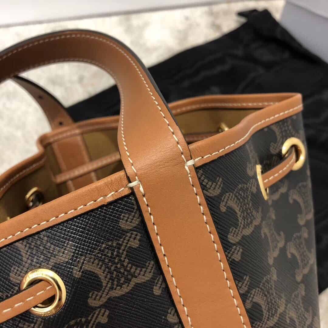 Celine/赛琳 TRIOMPHE帆布小号抽绳包水桶包 191142