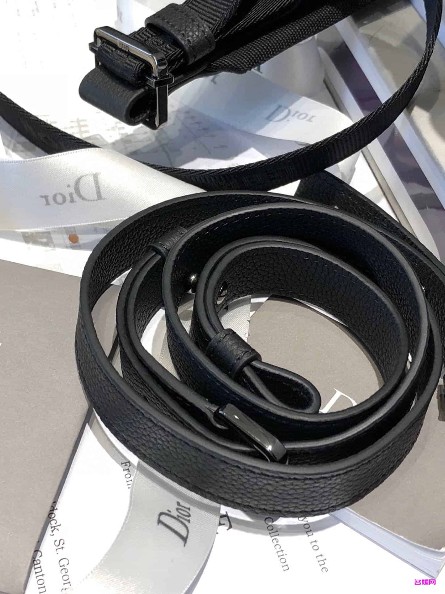 Dior/迪奥 Oblique海军蓝提花迷你马鞍包双肩背包 1ADBA086