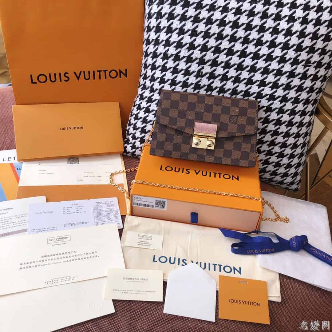 LV 咖啡棋盘格CROISETTE链条包 N60287 N60288