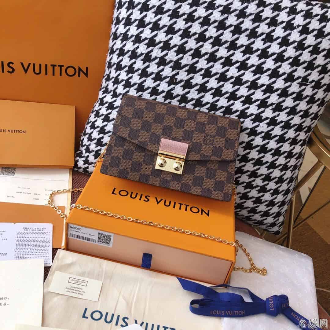 LV 咖啡棋盘格CROISETTE链条包 N60287 N60288