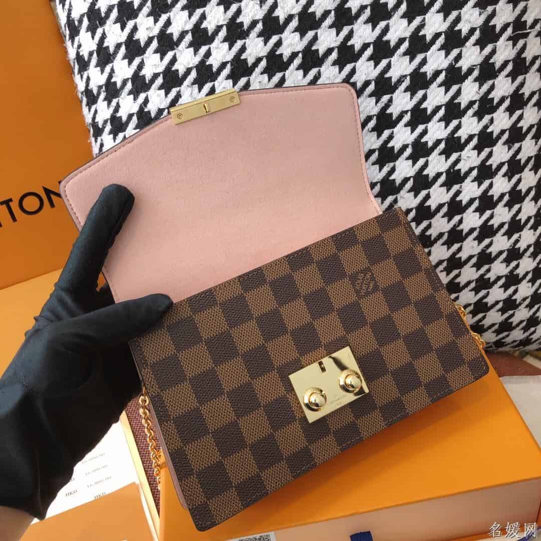 LV 咖啡棋盘格CROISETTE链条包 N60287 N60288