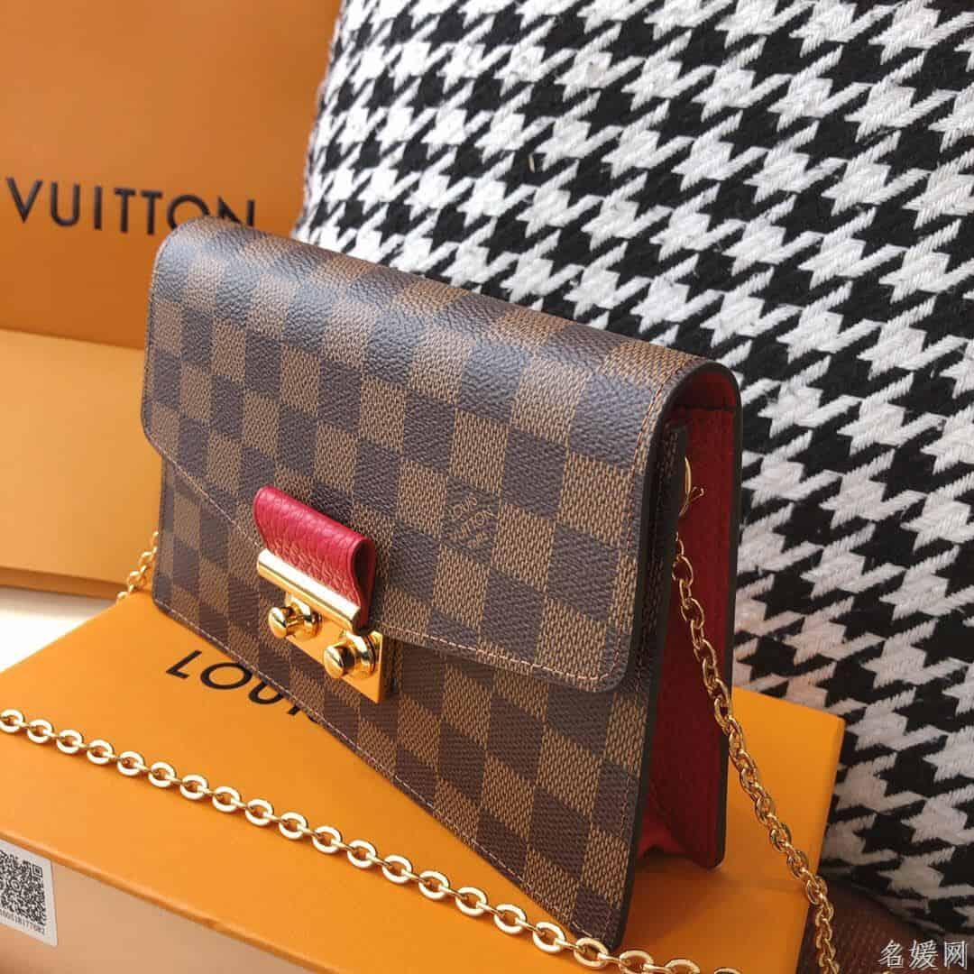 LV 咖啡棋盘格CROISETTE链条包 N60287 N60288