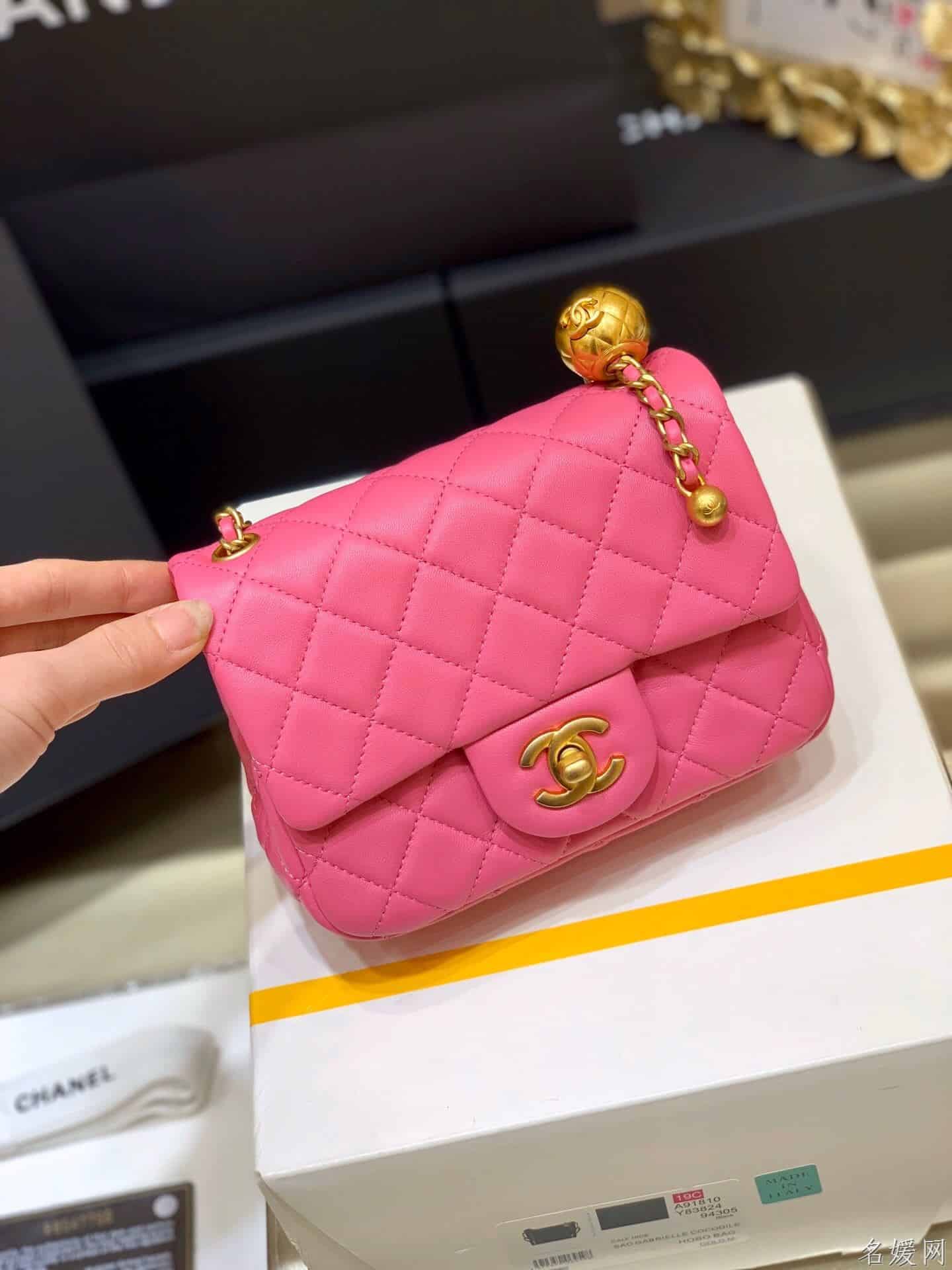 Chanel/香奈儿 2020新款CF方胖子大金珠链条包 AS1786