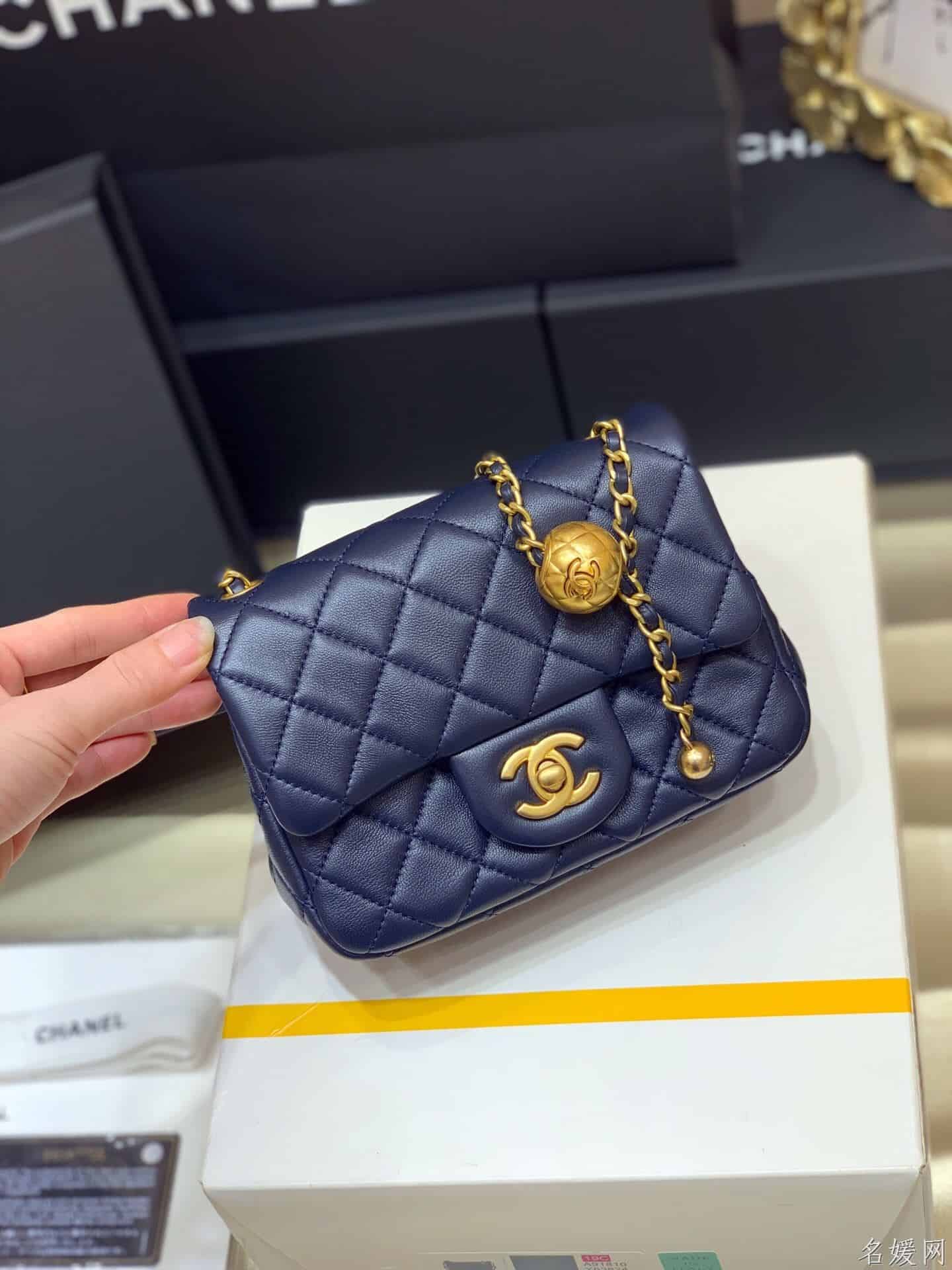 Chanel/香奈儿 2020新款CF方胖子大金珠链条包 AS1786