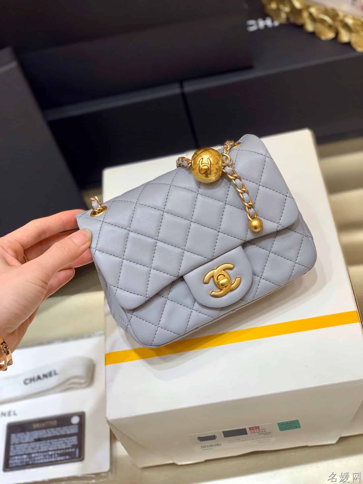 Chanel/香奈儿 2020新款CF方胖子大金珠链条包 AS1786