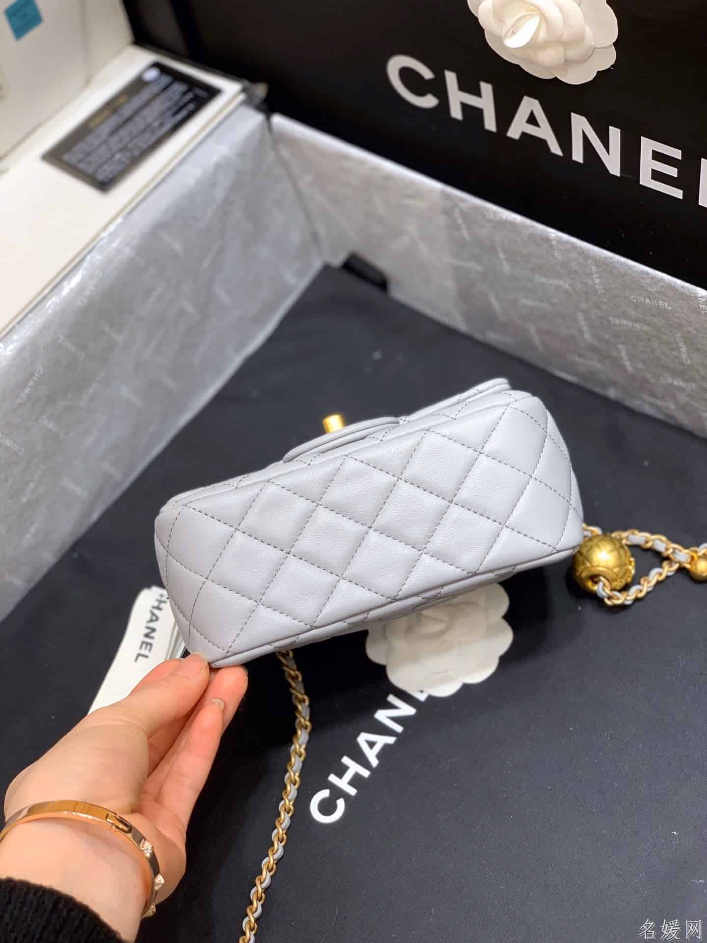 Chanel/香奈儿 2020新款CF方胖子大金珠链条包 AS1786