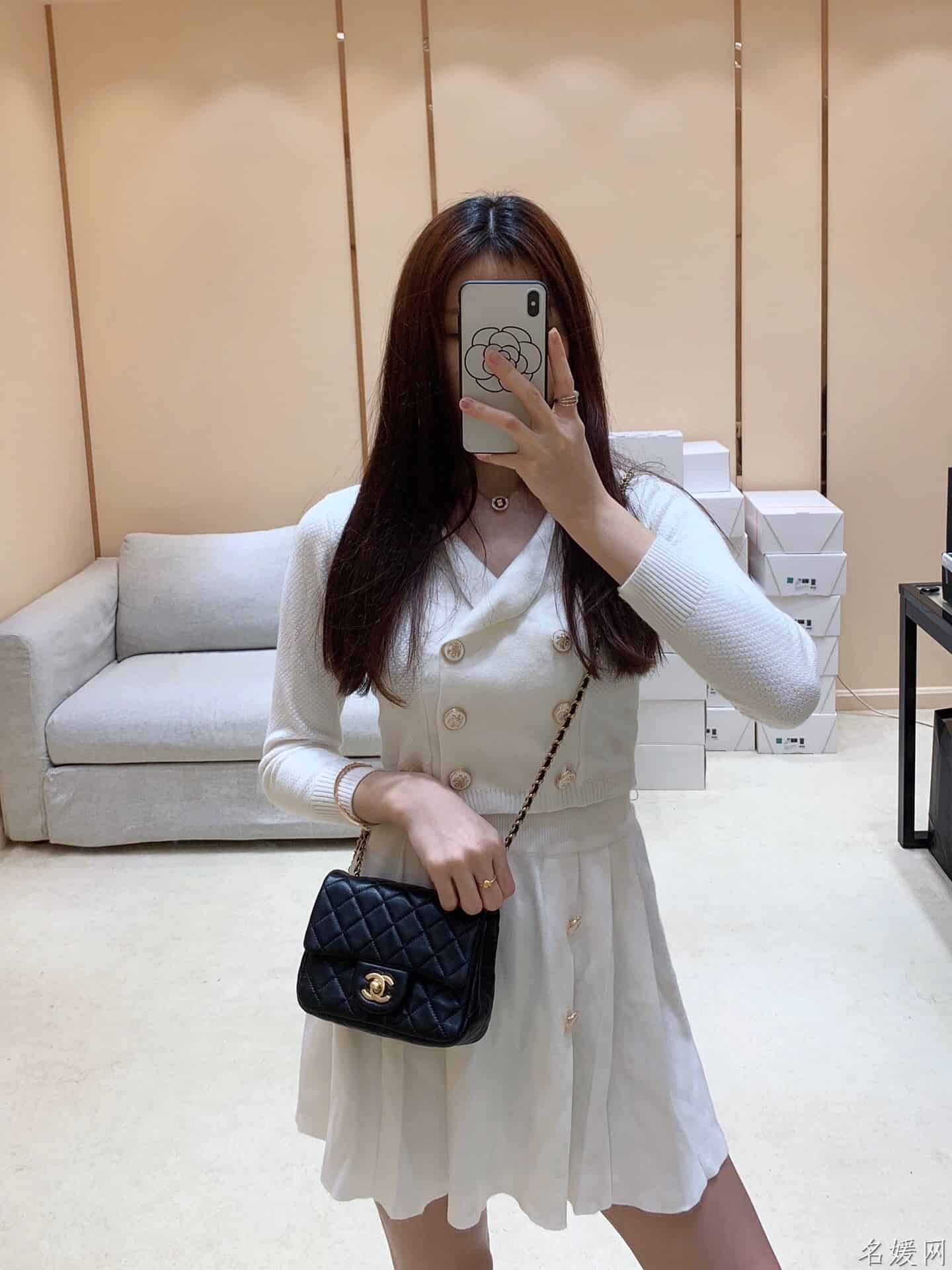 Chanel/香奈儿 2020新款CF方胖子大金珠链条包 AS1786