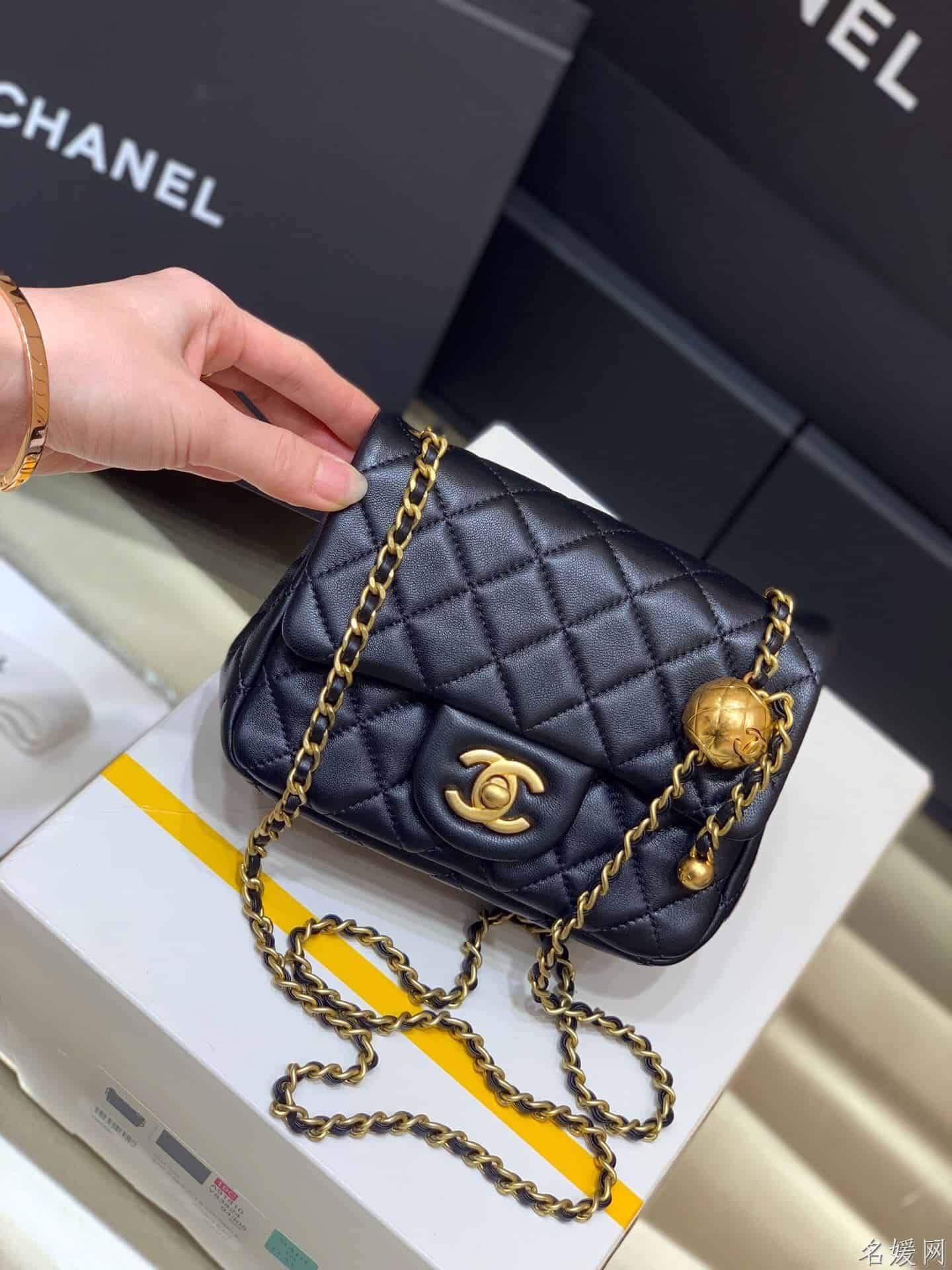 Chanel/香奈儿 2020新款CF方胖子大金珠链条包 AS1786