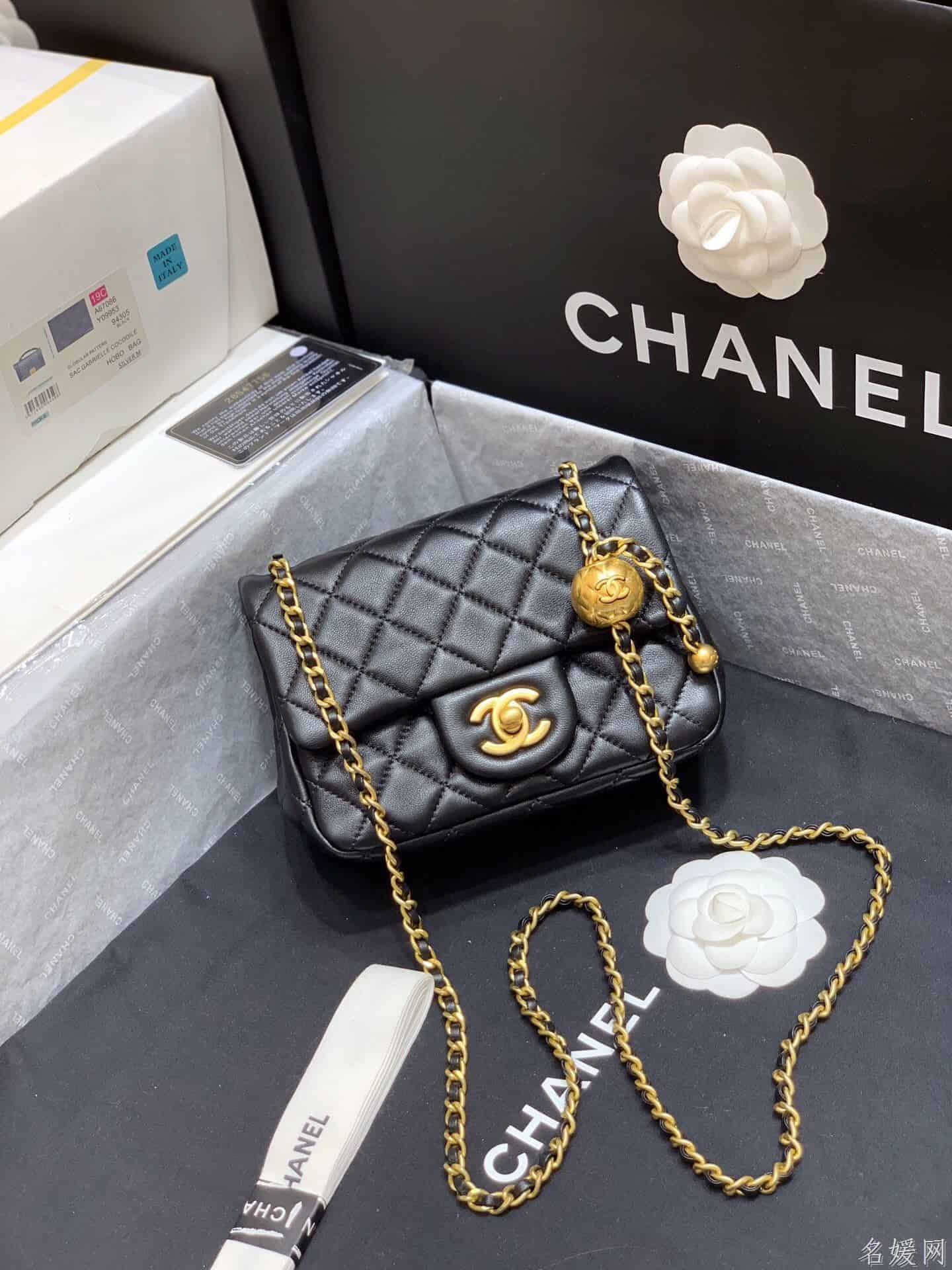 Chanel/香奈儿 2020新款CF方胖子大金珠链条包 AS1786