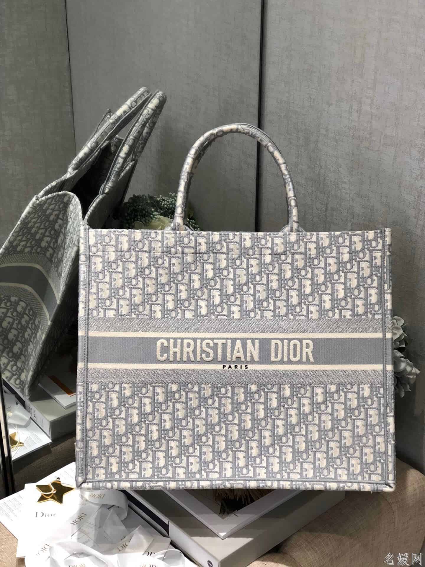 Dior/迪奥 2020新款灰色Book Tote手提托特包购物袋 41.5CM